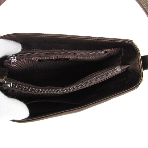 中古】ジバンシィ GIVENCHY ハンドバッグ ミニ ウッドロゴ ナイロン 茶