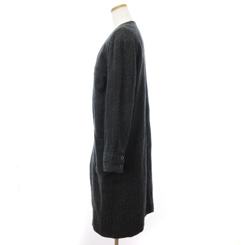 中古】OUTIL ウティ MANTEAU OLORON ウール ノーカラー ショップコート