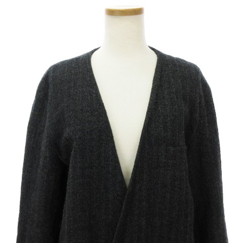 中古】OUTIL ウティ MANTEAU OLORON ウール ノーカラー ショップコート