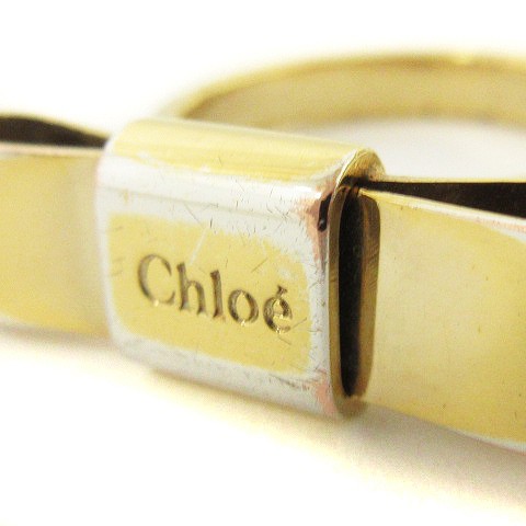 中古】クロエ CHLOE リボン リング 指輪 ゴールドカラー 11号