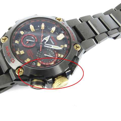 カシオジーショック MR-G 腕時計 ウォッチ アナログ 電波 黒 赤 ■SM1