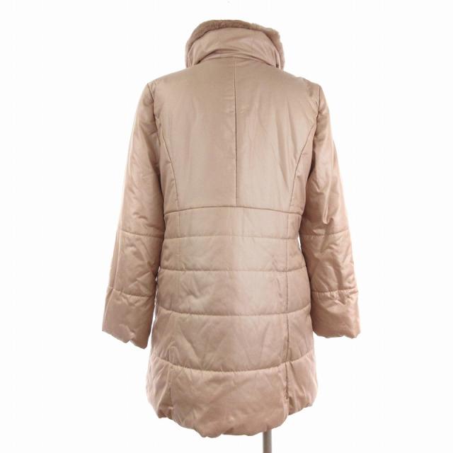 【中古】レリアン Leilian 中綿コート ミドル丈 長袖 ラビットファー ピンク 11 L位 レディース 中古】レリアン Leilian 中綿コート ミドル丈 長袖 ラビットファー