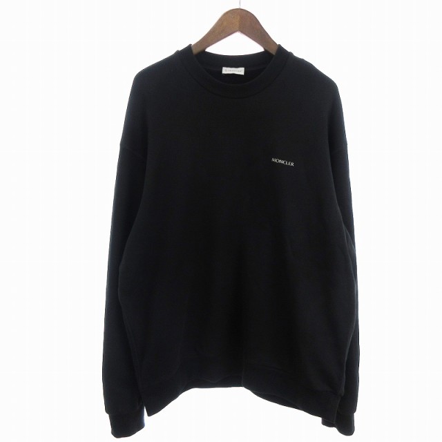 【中古】モンクレール MONCLER 22AW SWEATSHIRT トレーナー スウェット ロゴ 裏起毛 ブラック 黒 XL ■SM1 メンズ