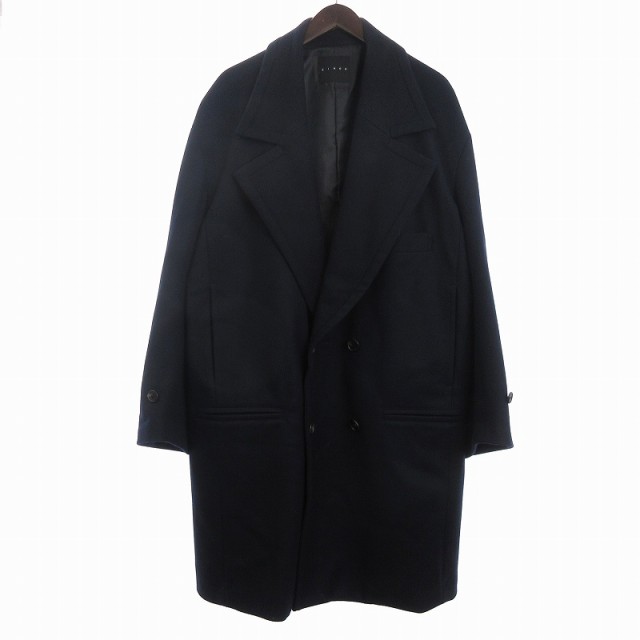 【中古】チノ 23AW BONDING MELTON HALF COAT チェスターコート 長袖 ひざ丈 ウール 紺 ネイビー 46 M位