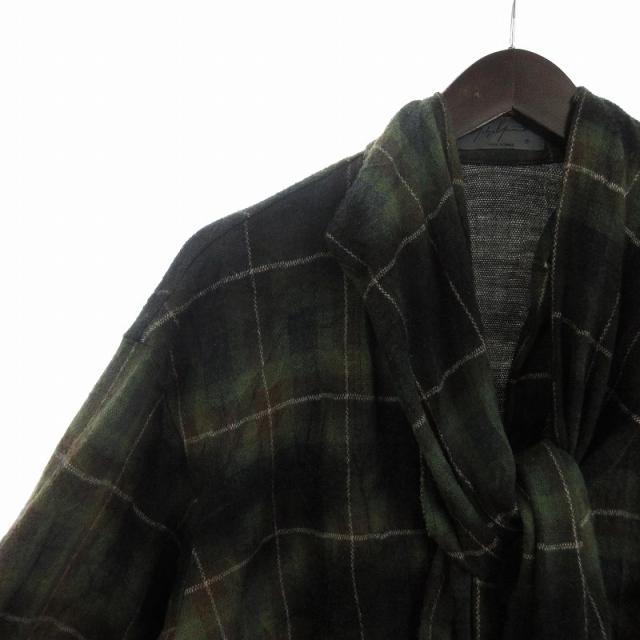 中古】ヨウジヤマモトプールオム 20AW ムラ染めボウタイロングシャツ 