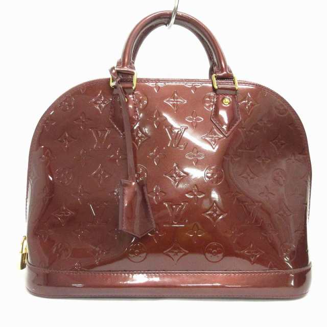 【中古】ルイヴィトン LOUIS VUITTON モノグラム ヴェルニアルマPM ハンドバッグ パテントレザー M90238 赤 ■ECH