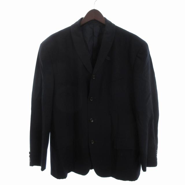 【中古】コムデギャルソンオムプリュス 80s テーラードジャケット シングル 4B ウール 無地 背抜き PJ-11006M 紺 Mの通販は