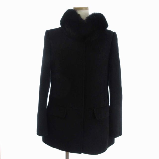 【中古】マックスマーラステュディオ Studio CUCITO A MANO コート ショート丈 アンゴラ カシミヤ混 黒 36 S位 の通販は