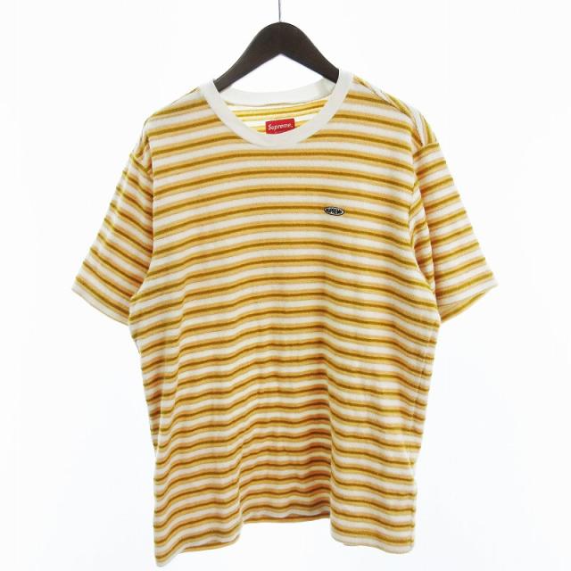 【中古】シュプリーム 18SS MULTI STRIPE Tシャツ カットソー 半袖 ボーダー パイル生地 オレンジ系 L■GY19 メンズの通販は 7,800円