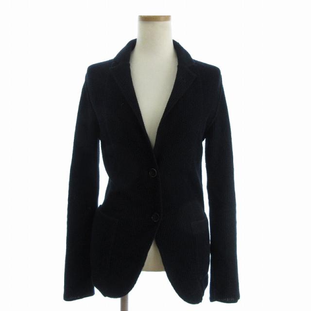 【中古】ラルディーニ テーラードジャケット シングル 2B ニット コットン 無地 ノーベント 紺 ネイビー 36 ■GY19の通販は