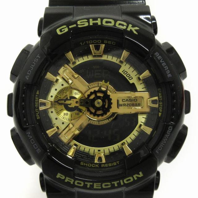 【中古】カシオジーショック CASIO G-SHOCK 腕時計 GA-110GB-1AER アナデジ 黒 ブラック ゴールドカラー メンズの通販は 6,400円