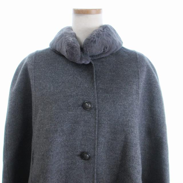 中古】レリアン Leilian 美品 ポンチョ 襟ファー カシミヤ混 レッキス