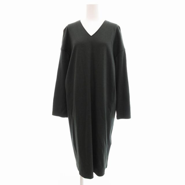 【中古】未使用品 セオリーリュクス theory luxe タグ付 ワンピース ロング Vネック ウール 38 緑 グリーン /JS