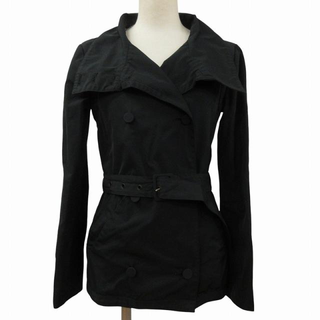 【中古】アレキサンダーマックイーン ALEXANDER MCQUEEN Ｐコート ショート丈 ベルト 裏地総柄 38 M 紺 ネイビーの通販は