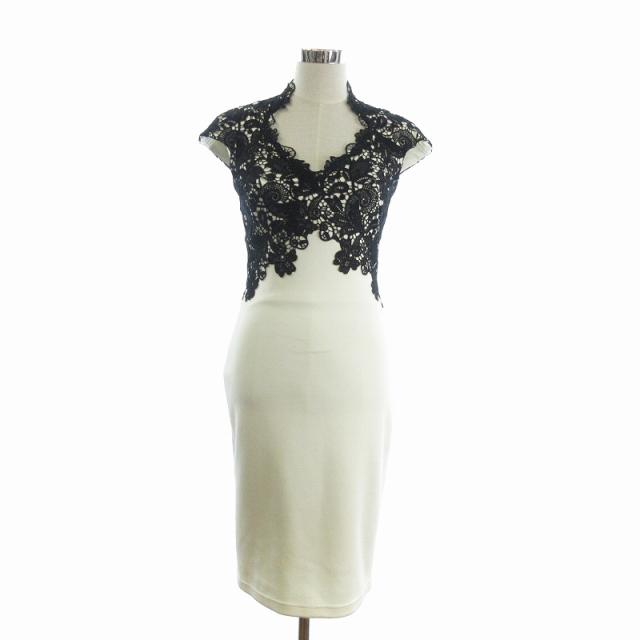 ☆TADASHI SHOJI 花柄レース 膝丈ドレス☆ TADASHI SHOJI 総レース 膝丈