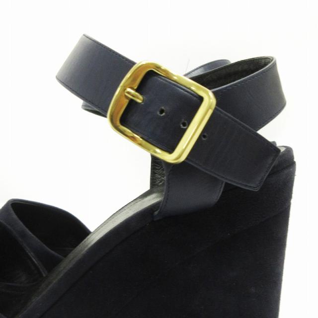 【中古】セリーヌ CELINE サンダル ストラップ ヒール スクエア スエード 紺 ネイビー 39 レディース 中古】セリーヌ CELINE サンダル ストラップ ヒール スクエア スエード