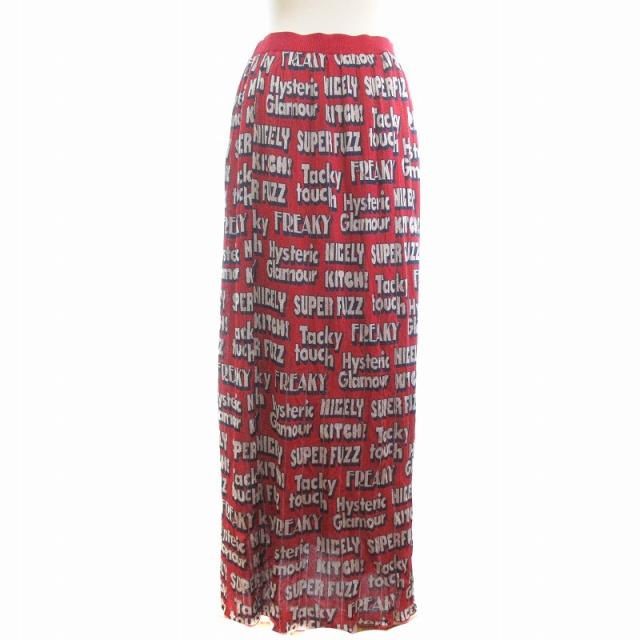 HYSTERIC GLAMOUR / フレアスカート/ニット/ラメ/FREE/レーヨン/RED/総柄/01193NK02 中古】ヒステリックグラマー HYSTERIC GLAMOUR フレアスカート ニット