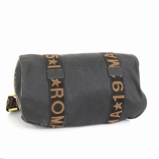 フェンディ ミニボストンバック 2way ナイロン 黒 ポーチ付 ロゴライン