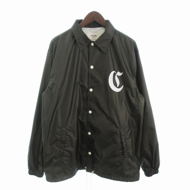 【中古】セリーヌ 22SS イニシャルロゴプリン コーチジャケット ルーズ ナイロン 2W544495M 緑 グリーン 46 メンズ