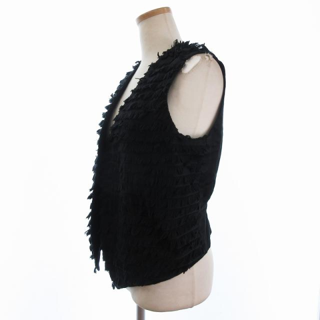 Drawer ドゥロワー V字 ボタン ベスト ブラック 注文 Drawer