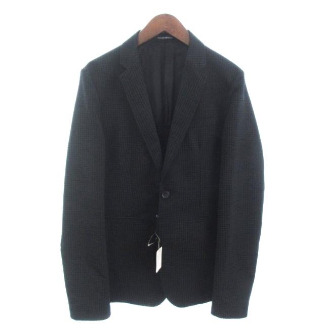 【中古】未使用品 エンポリオアルマーニ テーラードジャケット ブレザー 背抜き ノーベント 1B 91G610 黒 48 メンズ