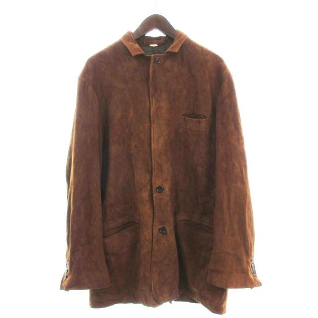 【中古】オービス ORVIS ヴィンテージ 80s 90s オルビス コート スエード ミドル丈 レザー 茶 ブラウン 42 ■FF