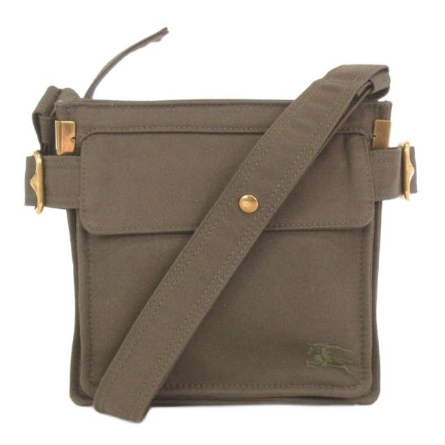 【中古】バーバリー Trench ショルダーバッグ ボディクロス スモール ロゴ 刺繍 8092089 カーキ 鞄 メンズ