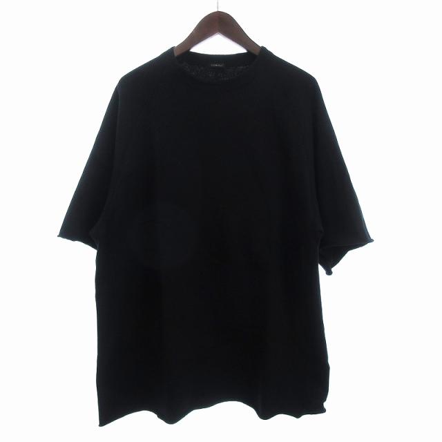 【中古】コモリ 25SS LWコットン裏毛 半袖クルー Tシャツ カットソー 無地 コットン B01-05026 黒 ブラック 3