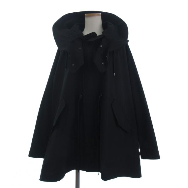 ブラックモッズコート フルジッパー