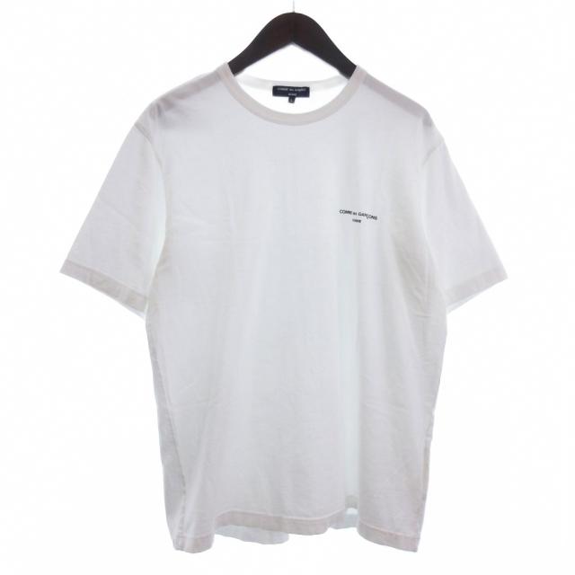【中古】コムデギャルソンオム 23年製 Cotton Logo Tee Tシャツ カットソー 半袖 コットン HM-T101 白 ホワイト L