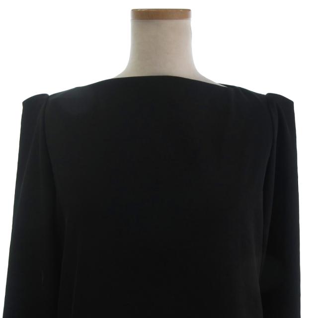 中古】サトカ SATOKA ブラウス シャツ 長袖 無地 ボートネック 黒