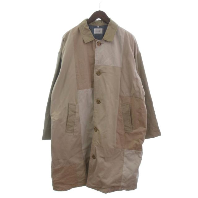 【中古】ユーズドプレイヴィンテージ リメイク ステンカラーコート ロング丈 コットン ベージュ 2 メンズ
