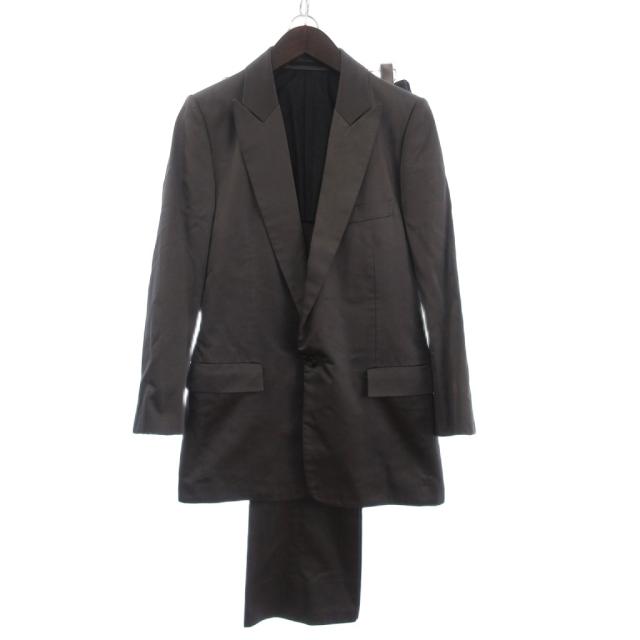 【中古】アタッチメント スーツ セットアップ テーラードジャケット スラックス ボタンフライ シルク混 グレー 2