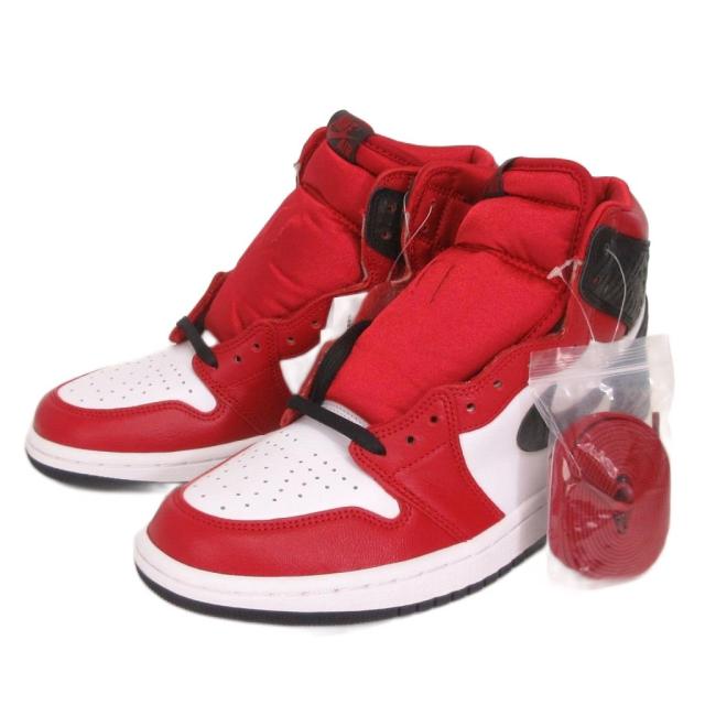 【中古】未使用品 ナイキ タグ付き WMNS AIR JORDAN 1 HIGH OG スニーカー ハイカット CD0461-601 赤 24.5cm US7.5