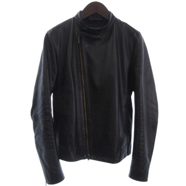 【中古】ラウンジリザード ライダース レザージャケット フルジップ シングル CLA 5112 0180 黒 ブラック 1 メンズ