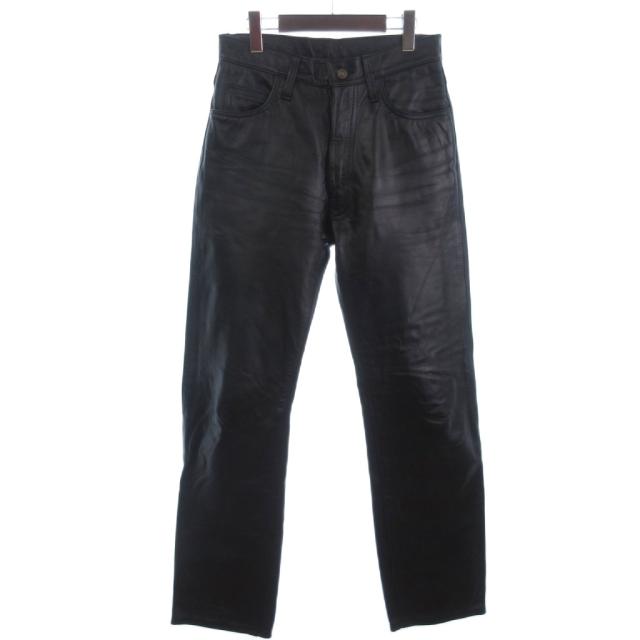 【中古】エアロレザー AEROLEATHER レザー ストレート パンツ ステアハイド 黒 ブラック 29 メンズ