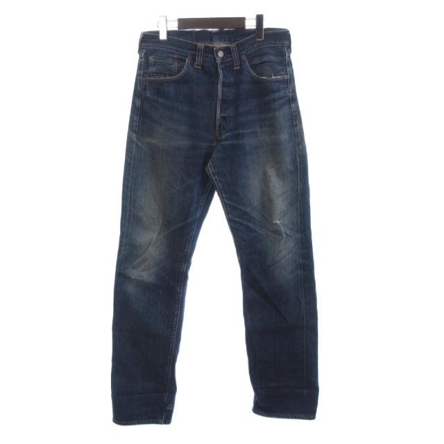 【中古】リーバイス Levi's 201XX バレンシア工場 デニム ジーンズ ボタン裏555 ビックE 青 ブルー W34L36 メンズ