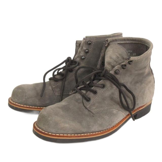 【中古】ウルヴァリン WOLVERINE 1000マイルブーツ スエード ロゴ 刻印 1347 グレー 8.5 26.5cm位 靴 メンズ