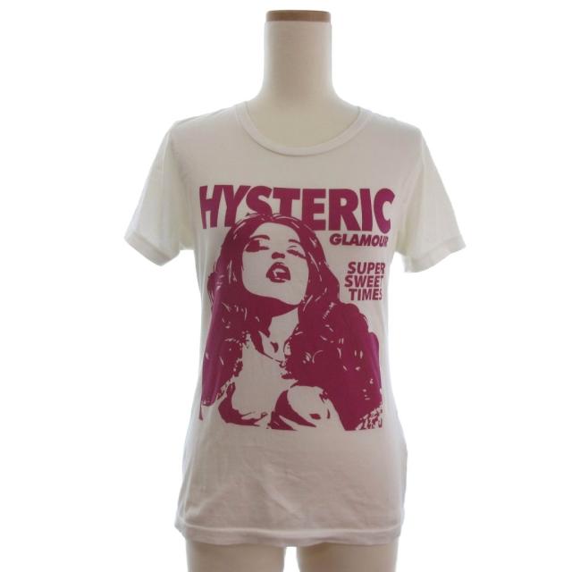 【中古】ヒステリックグラマー Tシャツ カットソー 半袖 ガール プリント 0111CT07 白 ホワイト系 F レディース