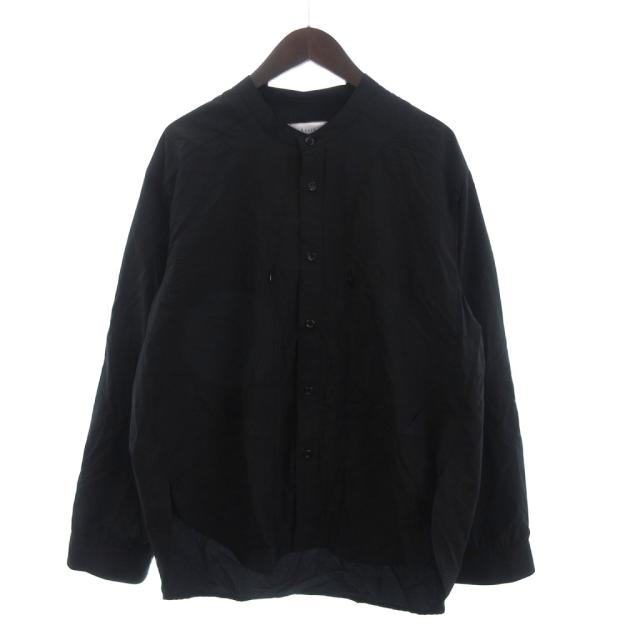 【中古】未使用品 タグ付き アフィット OVERSIZE BAND COLLAR SHIRT シャツ 長袖 バンドカラー ポケット 黒 1