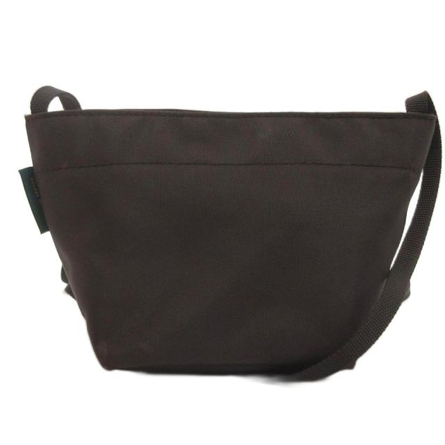 【中古】エルベシャプリエ Herve Chapelier ショルダーバッグ 斜め掛け ミニ 舟形 茶 ブラウン 鞄 レディース