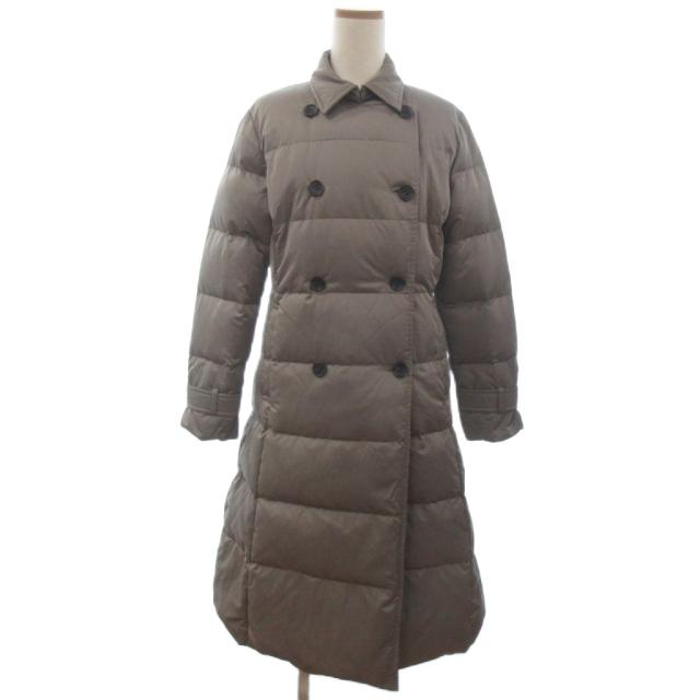 【中古】セオリーリュクス theory luxe ダウンコート ダブルブレスト 03-3409600-030-038 グレージュ 38 レディース