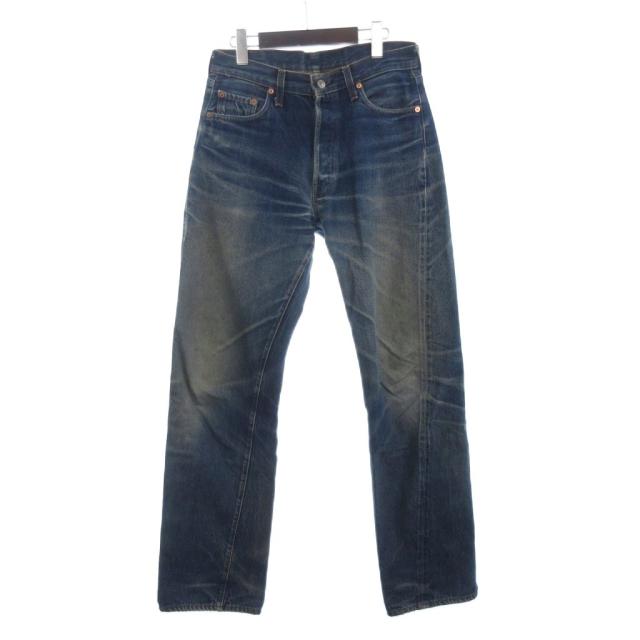 【中古】リーバイス ヴィンテージ 501 デニム ジーンズ ボタンフライ バレンシア工場 ボタン裏555 青 ブルー W31L36