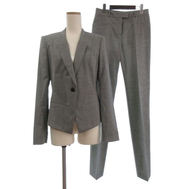 【中古】未使用品 ヒューゴボス タグ付き スーツ セットアップ テーラードジャケット パンツ 1B 40 グレー