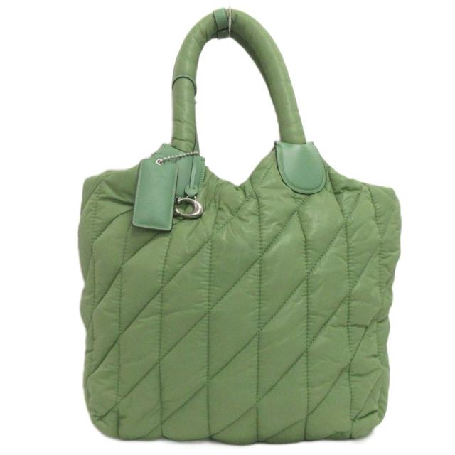 【中古】コーチ COACH 美品 アイリス トートバッグ キルティング CP152 緑 グリーン レディース