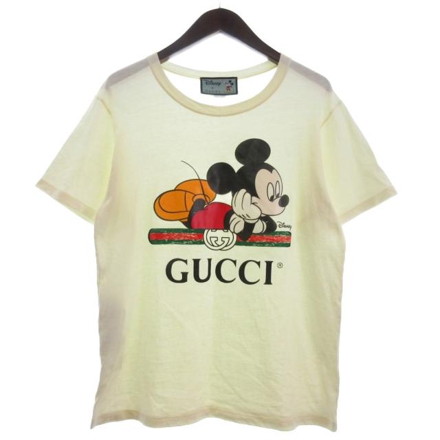 【中古】グッチ GUCCI × Disney 20SS Tシャツ カットソー 半袖 ミッキー プリント 492347XJB7W アイボリー XS