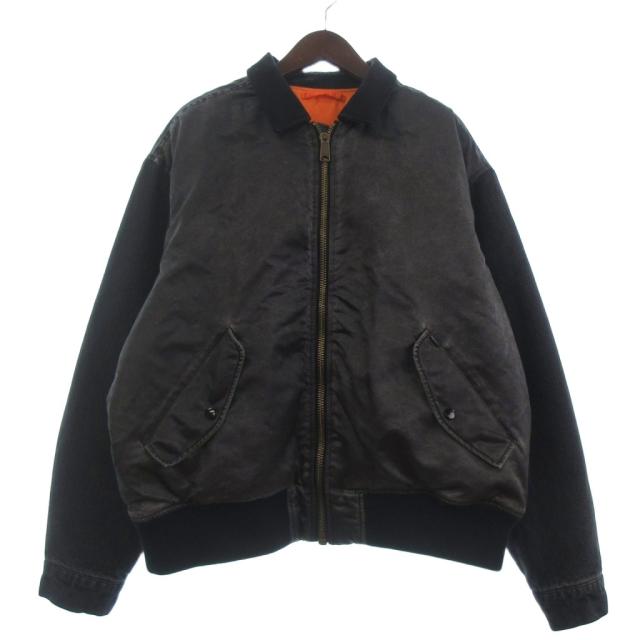 【中古】シュプリーム SUPREME MA-1 中綿ジャケット 長袖 リバーシブル 切替 ロゴ 051305 グレー L メンズ