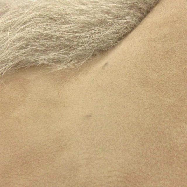 【中古】ロエベ LOEWE ムートンベスト フルジップ レザー 羊革 ベージュ_7