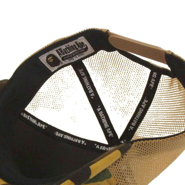 【中古】アベイシングエイプ A BATHING APE 美品 1st Camo College Mesh Cap メッシュキャップ カモフラ柄 黄系 F_4