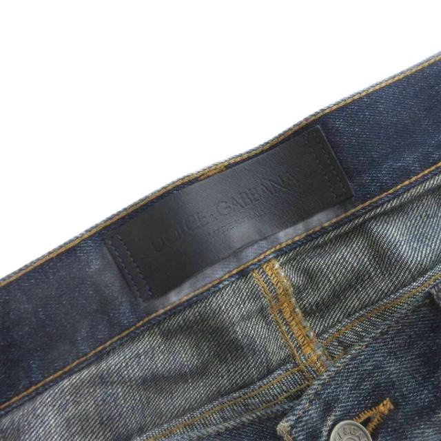 【中古】ドルチェ&ガッバーナ ドルガバ DENIM デニムパンツ ジーンズ ボタンフライ ダメージ加工 青 ブルー 48_3